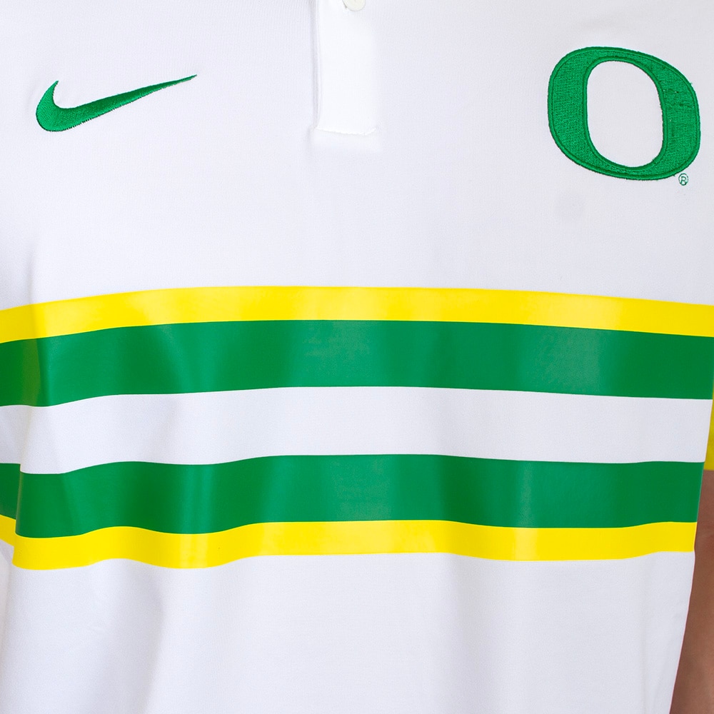 Classic Oregon O, Nike, Yellow, Polo, Performance/Dri-FIT, Men, Vapor, UV Protective, Stripe, 853984